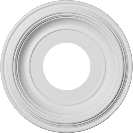 EKENA MILLWORK Traditional PVC Ceiling Medallion (Fits Canopies up to 5 1/2"), 10"OD x 3 1/2"ID x 1 1/8"P CMP10TR